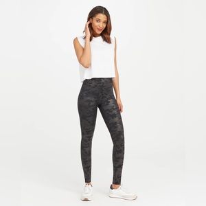 Spanx Black Camouflage Leggings
